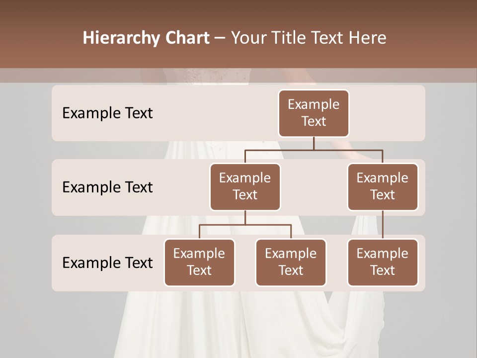 A Woman In A White Dress Is Posing For A Picture PowerPoint Template