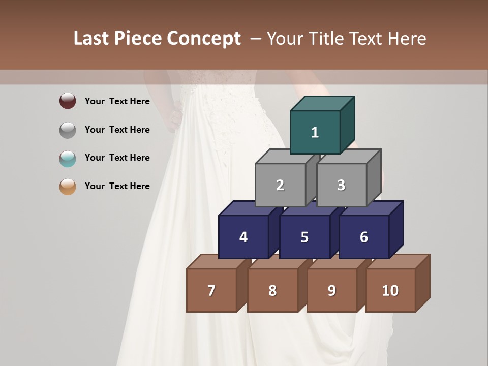 A Woman In A White Dress Is Posing For A Picture PowerPoint Template