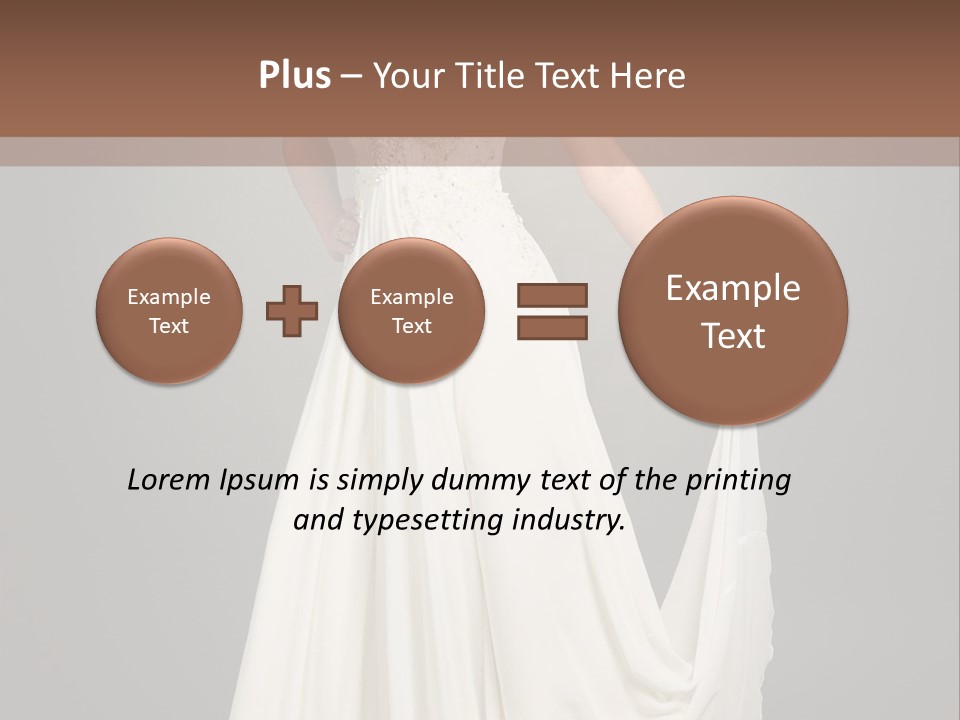 A Woman In A White Dress Is Posing For A Picture PowerPoint Template