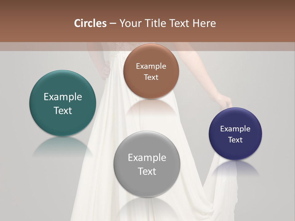 A Woman In A White Dress Is Posing For A Picture PowerPoint Template