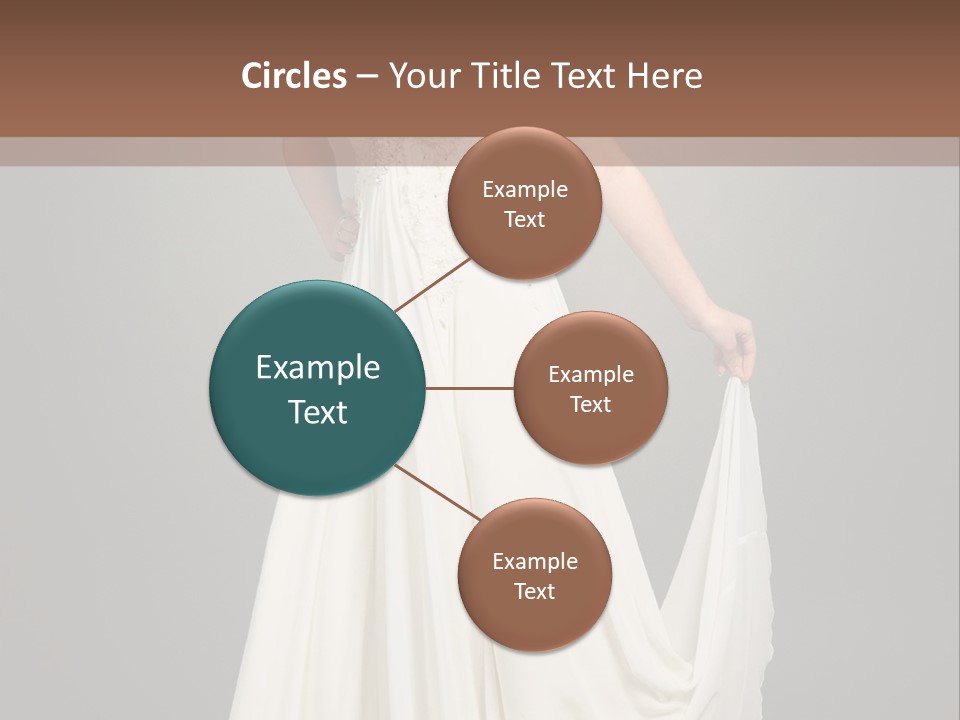 A Woman In A White Dress Is Posing For A Picture PowerPoint Template