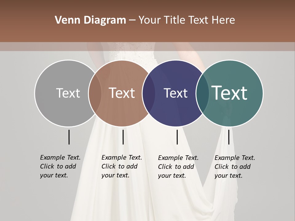 A Woman In A White Dress Is Posing For A Picture PowerPoint Template