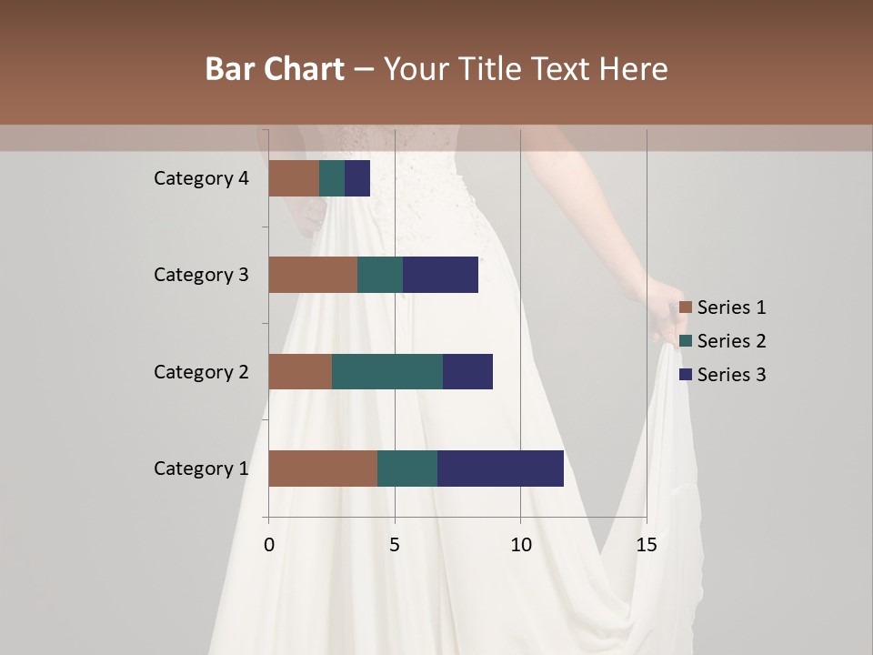 A Woman In A White Dress Is Posing For A Picture PowerPoint Template