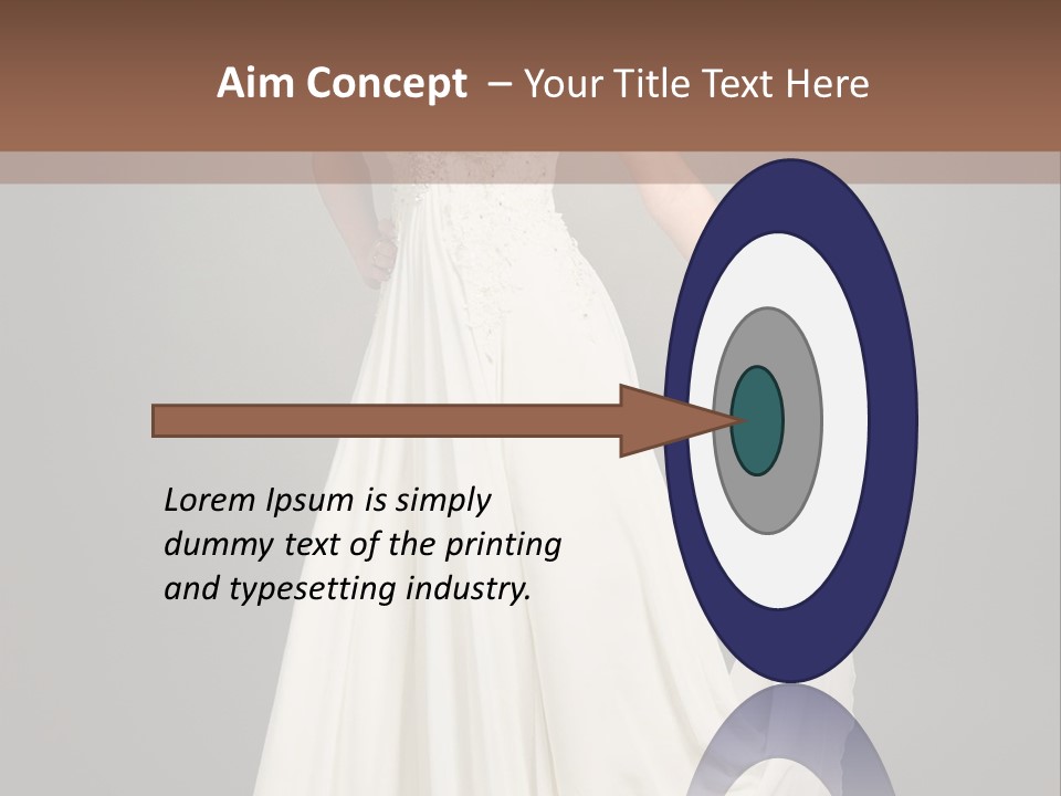 A Woman In A White Dress Is Posing For A Picture PowerPoint Template
