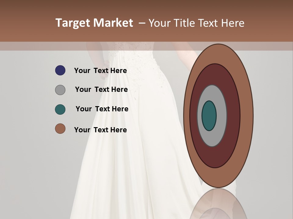 A Woman In A White Dress Is Posing For A Picture PowerPoint Template