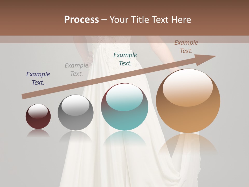 A Woman In A White Dress Is Posing For A Picture PowerPoint Template