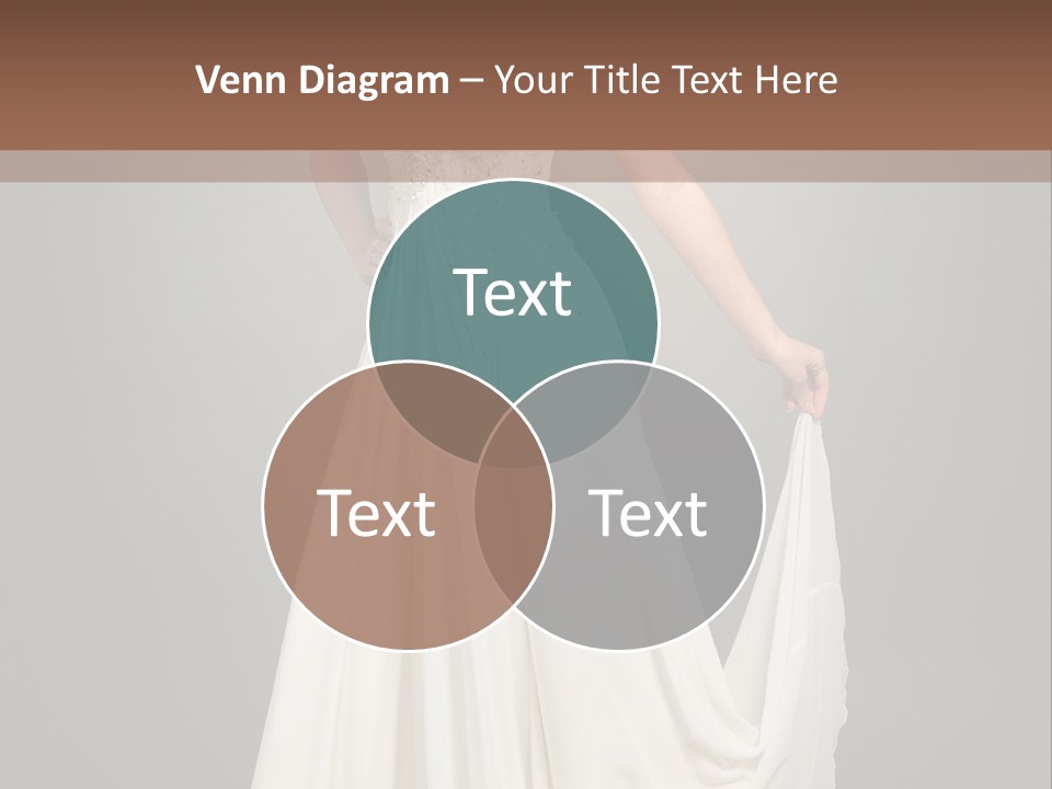 A Woman In A White Dress Is Posing For A Picture PowerPoint Template