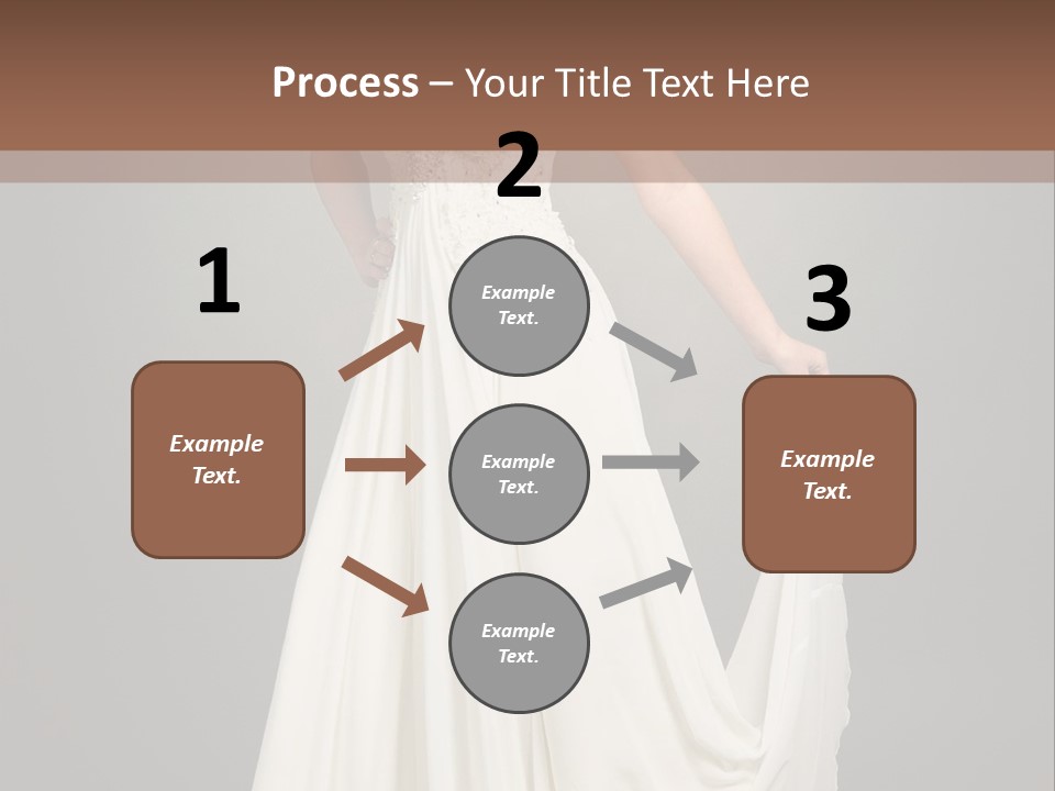A Woman In A White Dress Is Posing For A Picture PowerPoint Template