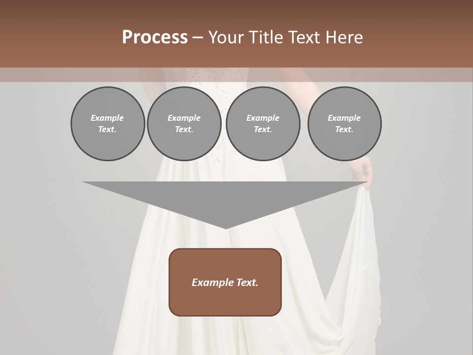 A Woman In A White Dress Is Posing For A Picture PowerPoint Template