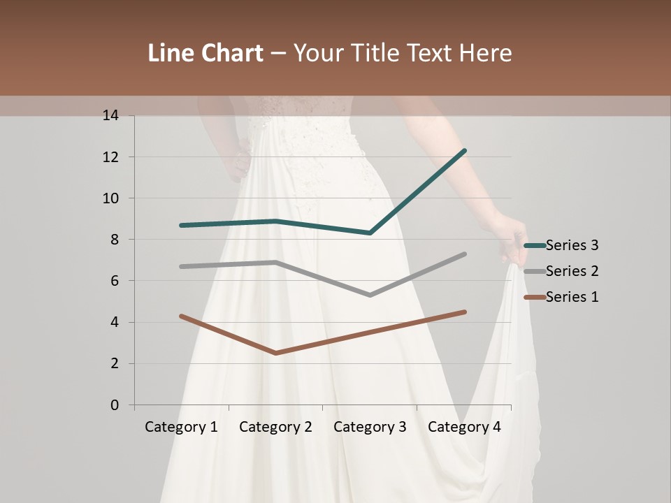 A Woman In A White Dress Is Posing For A Picture PowerPoint Template