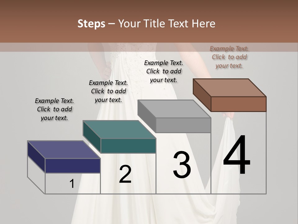 A Woman In A White Dress Is Posing For A Picture PowerPoint Template