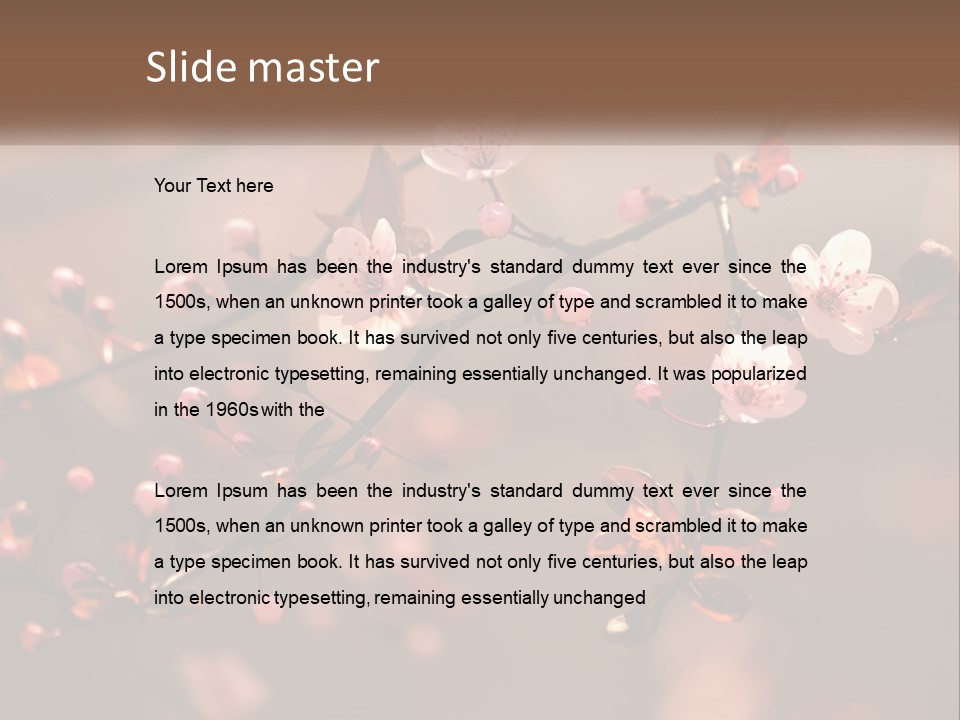 A Branch Of A Flowering Tree With Pink Flowers PowerPoint Template