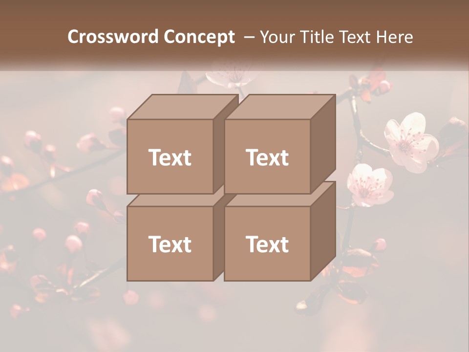 A Branch Of A Flowering Tree With Pink Flowers PowerPoint Template