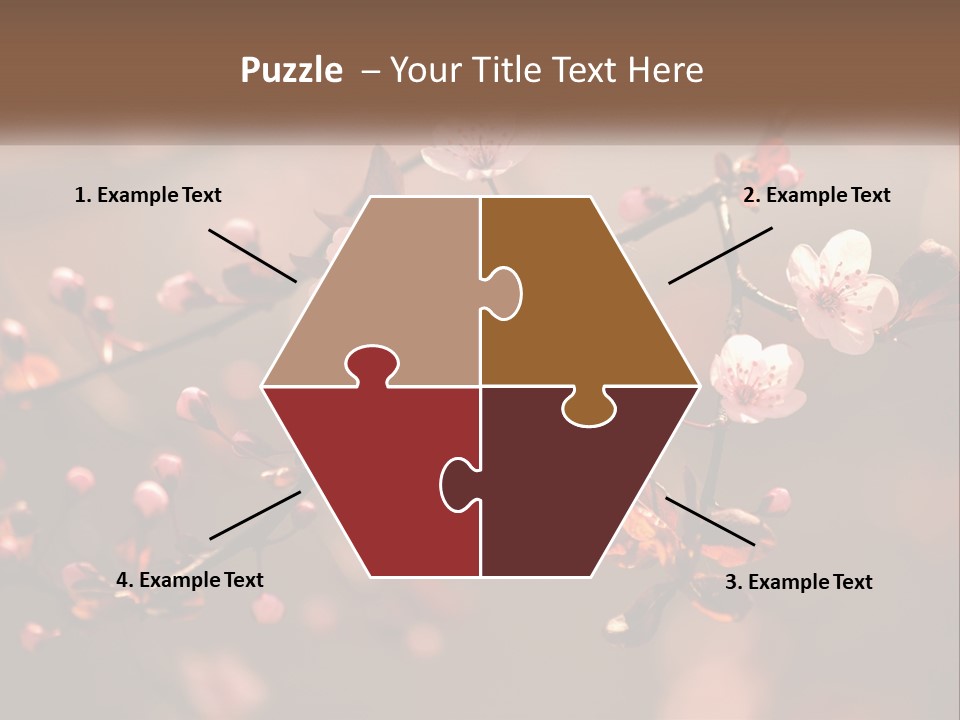 A Branch Of A Flowering Tree With Pink Flowers PowerPoint Template