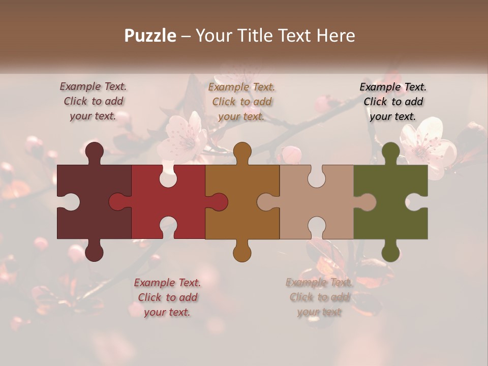 A Branch Of A Flowering Tree With Pink Flowers PowerPoint Template