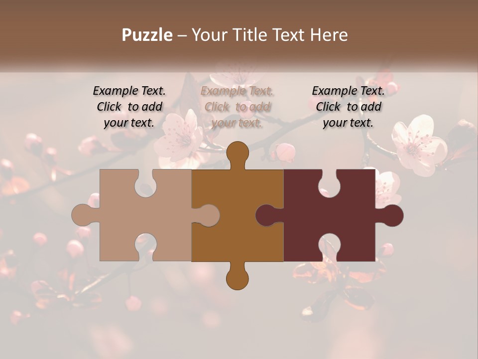 A Branch Of A Flowering Tree With Pink Flowers PowerPoint Template