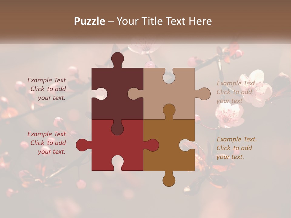 A Branch Of A Flowering Tree With Pink Flowers PowerPoint Template