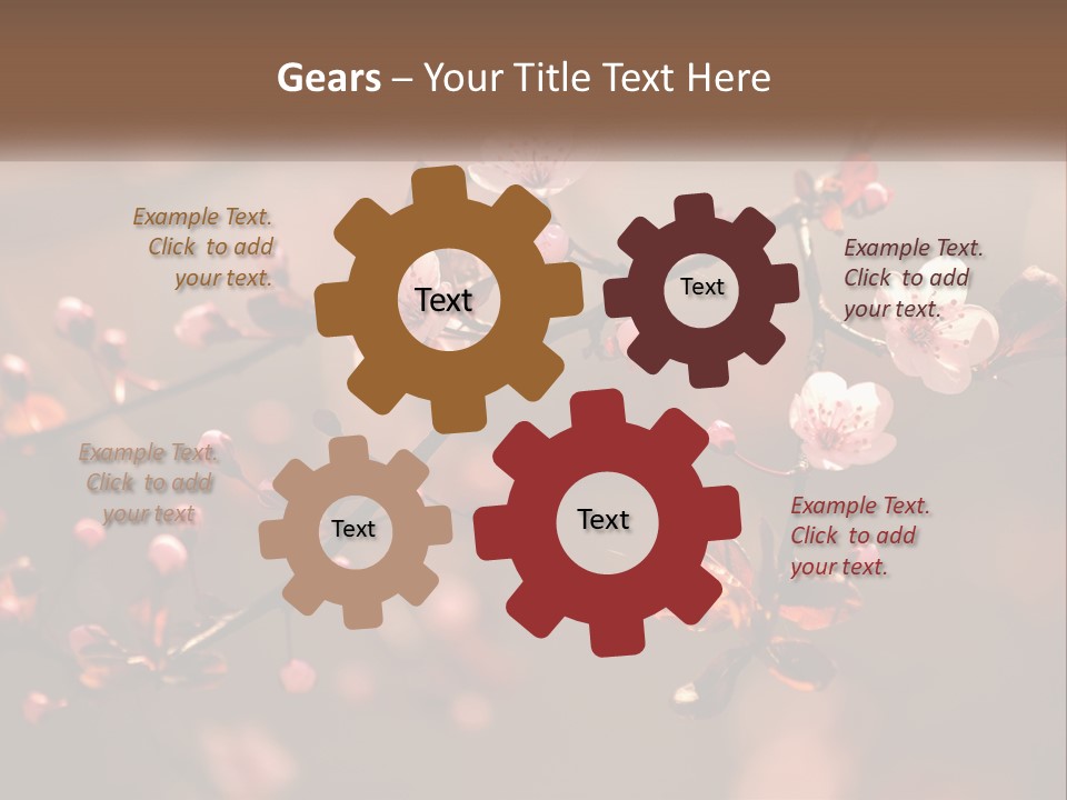 A Branch Of A Flowering Tree With Pink Flowers PowerPoint Template