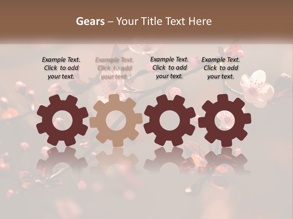 A Branch Of A Flowering Tree With Pink Flowers PowerPoint Template