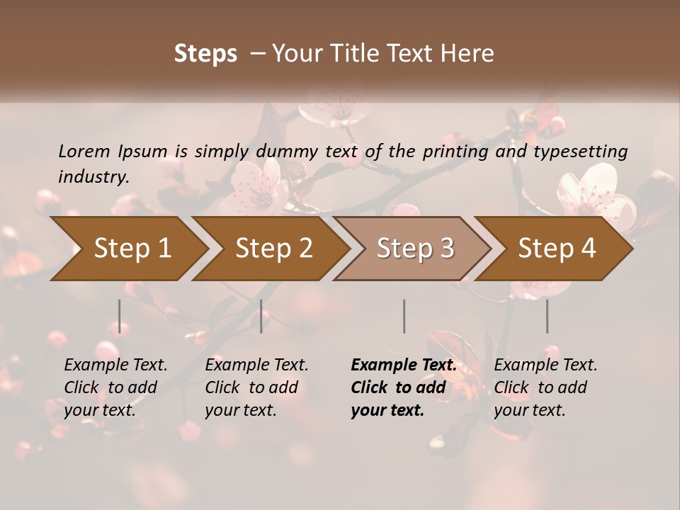 A Branch Of A Flowering Tree With Pink Flowers PowerPoint Template