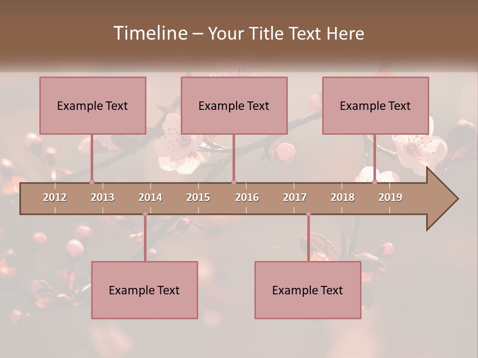 A Branch Of A Flowering Tree With Pink Flowers PowerPoint Template