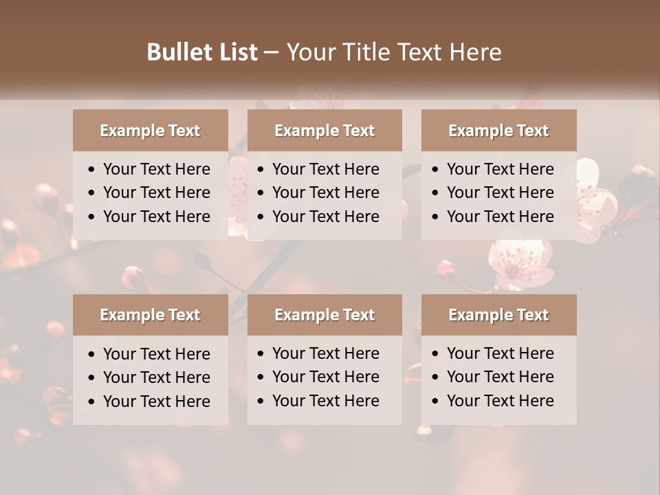 A Branch Of A Flowering Tree With Pink Flowers PowerPoint Template