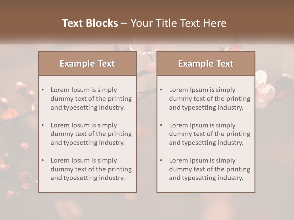 A Branch Of A Flowering Tree With Pink Flowers PowerPoint Template