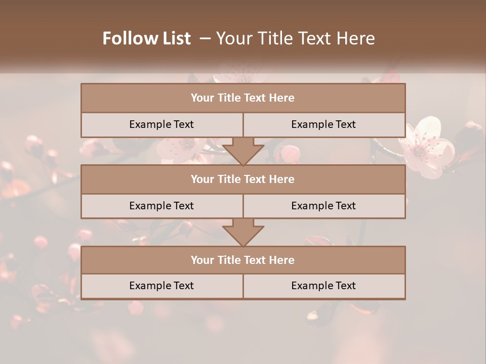 A Branch Of A Flowering Tree With Pink Flowers PowerPoint Template