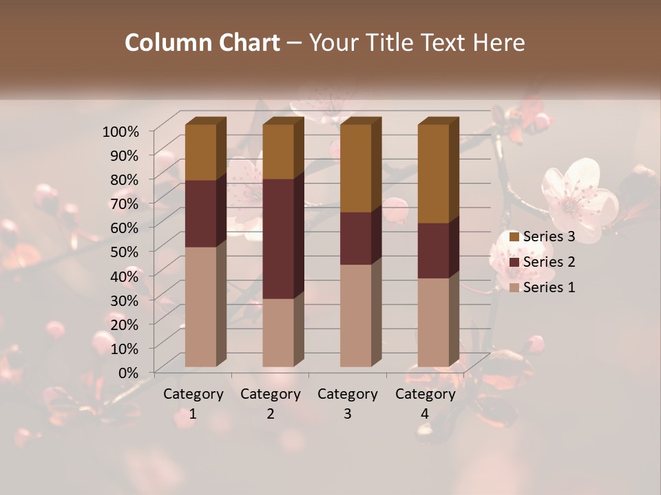 A Branch Of A Flowering Tree With Pink Flowers PowerPoint Template