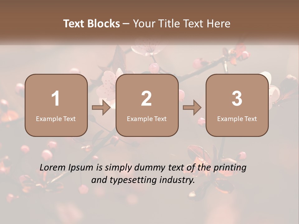 A Branch Of A Flowering Tree With Pink Flowers PowerPoint Template