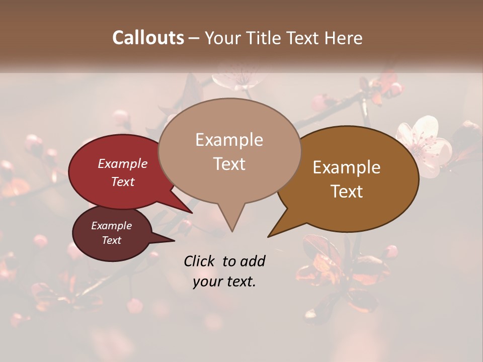 A Branch Of A Flowering Tree With Pink Flowers PowerPoint Template