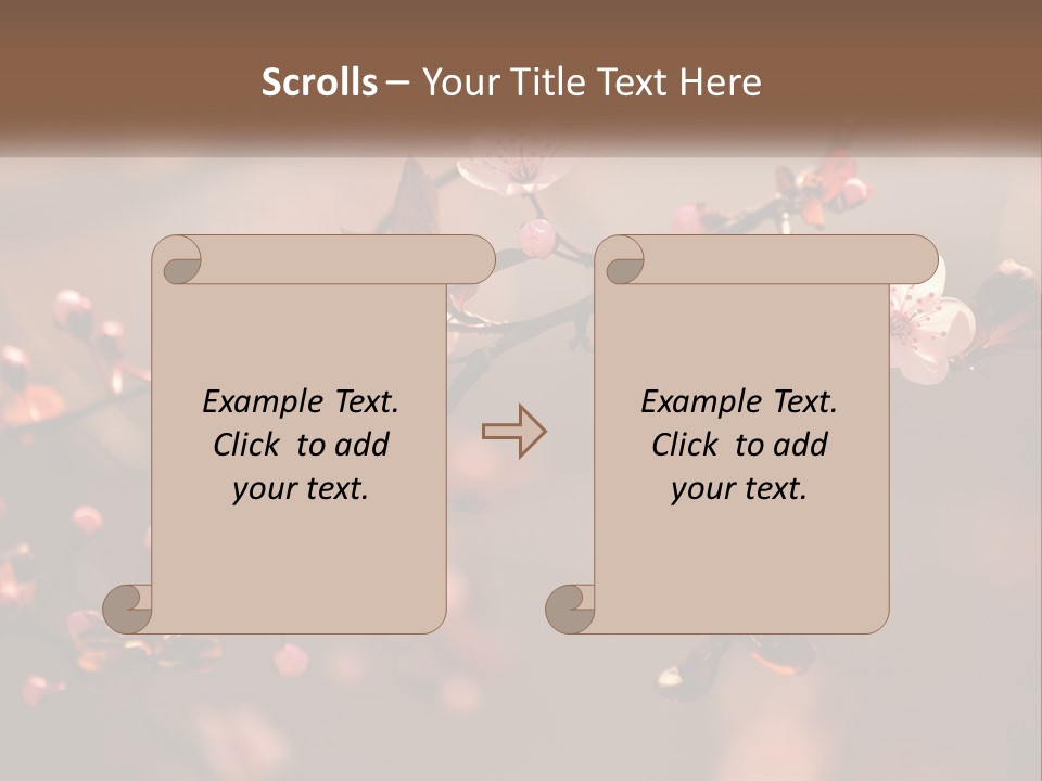 A Branch Of A Flowering Tree With Pink Flowers PowerPoint Template