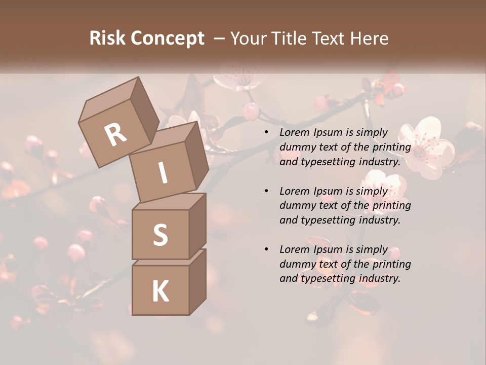 A Branch Of A Flowering Tree With Pink Flowers PowerPoint Template