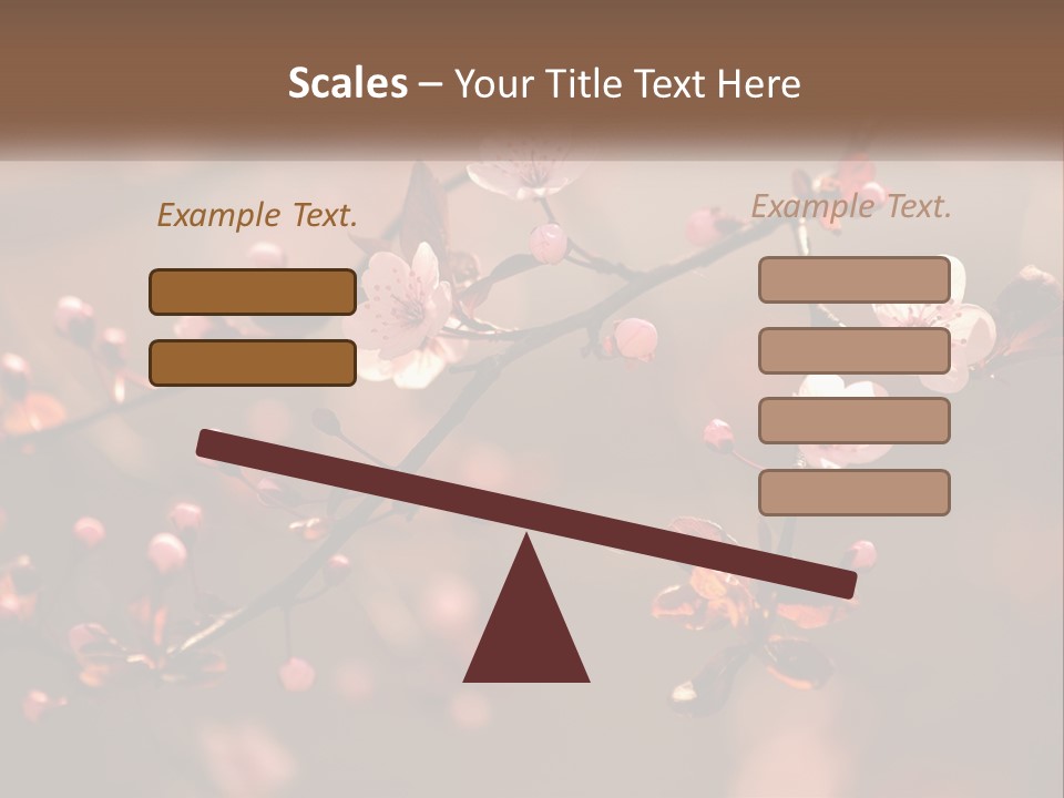 A Branch Of A Flowering Tree With Pink Flowers PowerPoint Template
