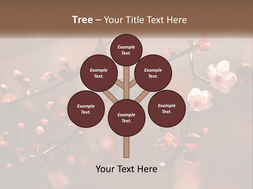 A Branch Of A Flowering Tree With Pink Flowers PowerPoint Template