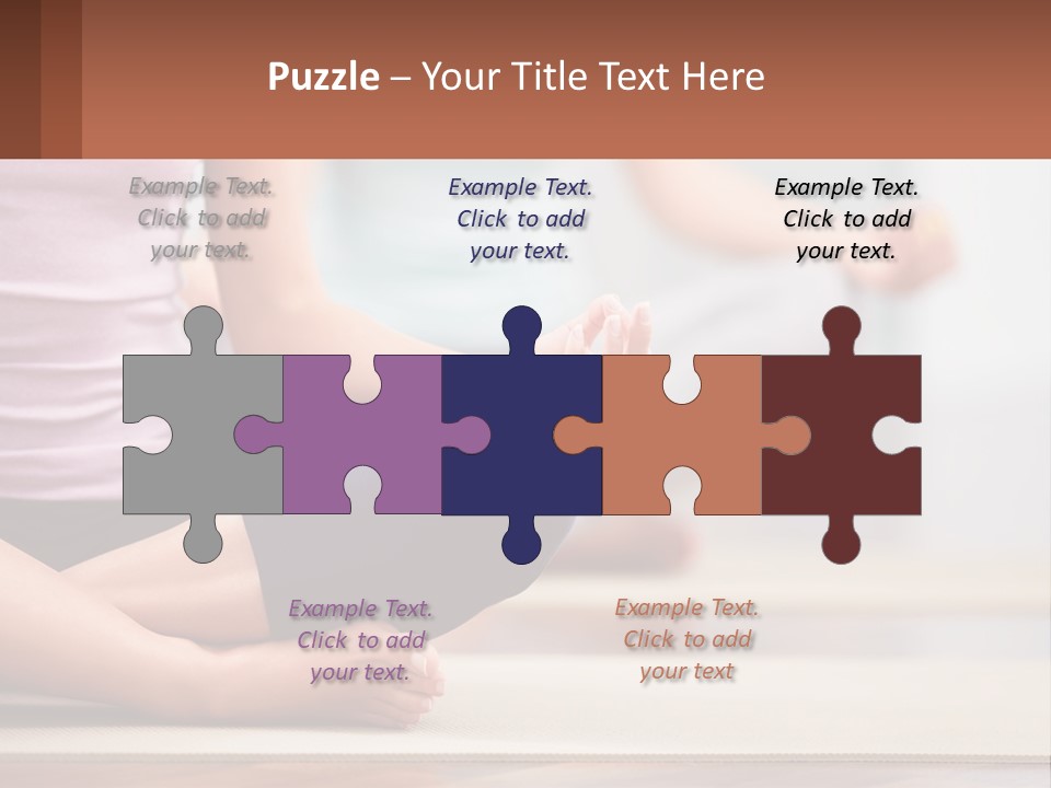 A Woman Sitting In A Yoga Position With Her Hands In The Air PowerPoint Template