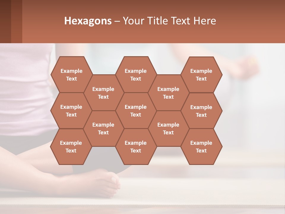 A Woman Sitting In A Yoga Position With Her Hands In The Air PowerPoint Template