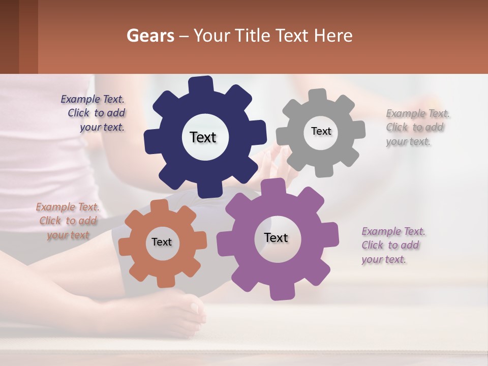 A Woman Sitting In A Yoga Position With Her Hands In The Air PowerPoint Template