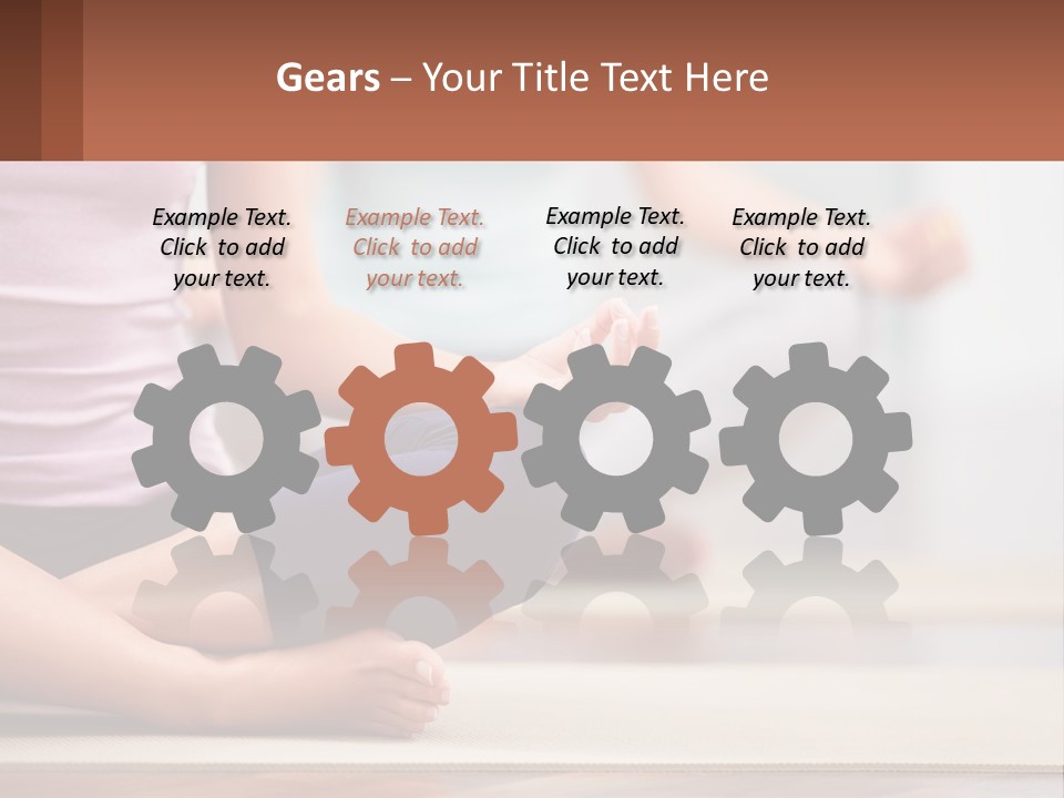 A Woman Sitting In A Yoga Position With Her Hands In The Air PowerPoint Template