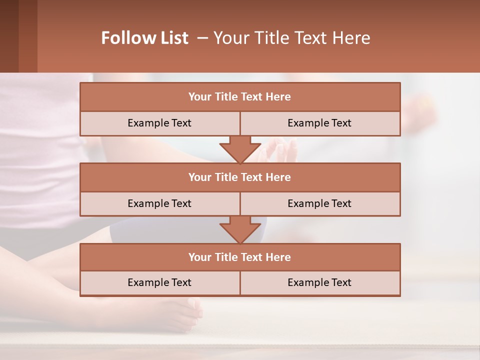 A Woman Sitting In A Yoga Position With Her Hands In The Air PowerPoint Template