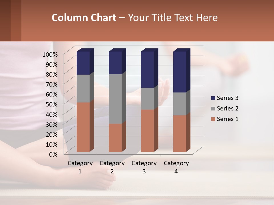 A Woman Sitting In A Yoga Position With Her Hands In The Air PowerPoint Template