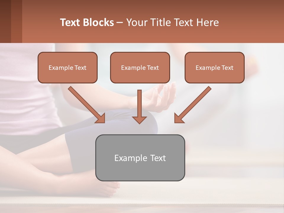 A Woman Sitting In A Yoga Position With Her Hands In The Air PowerPoint Template