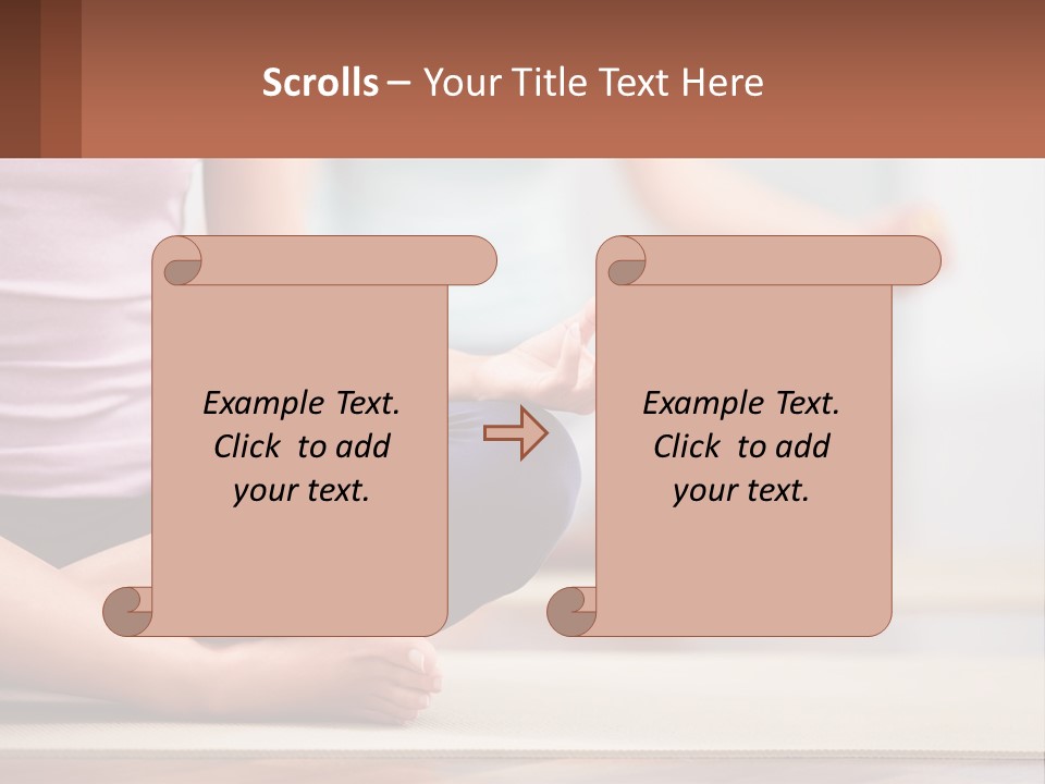 A Woman Sitting In A Yoga Position With Her Hands In The Air PowerPoint Template