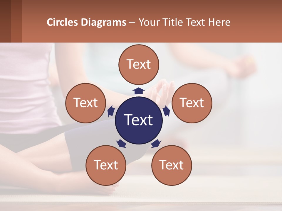 A Woman Sitting In A Yoga Position With Her Hands In The Air PowerPoint Template