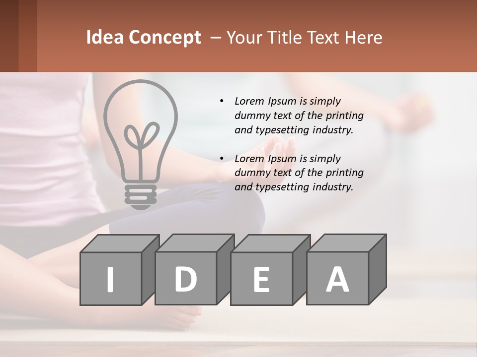 A Woman Sitting In A Yoga Position With Her Hands In The Air PowerPoint Template