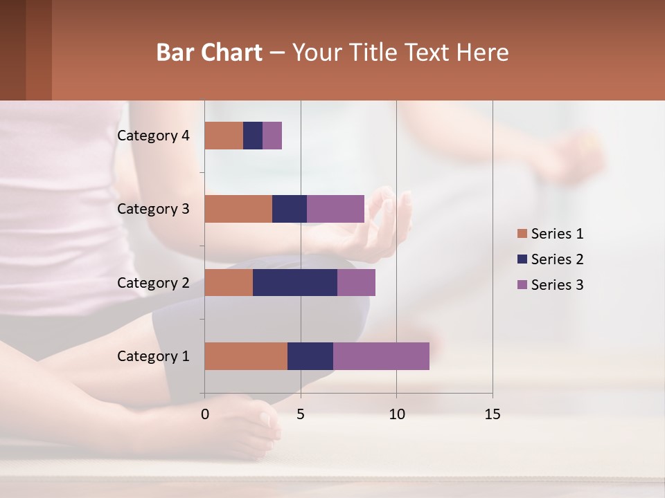 A Woman Sitting In A Yoga Position With Her Hands In The Air PowerPoint Template