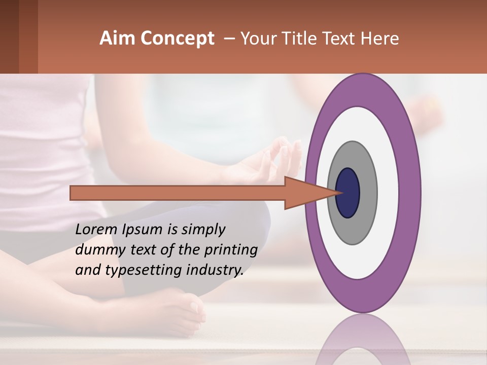 A Woman Sitting In A Yoga Position With Her Hands In The Air PowerPoint Template