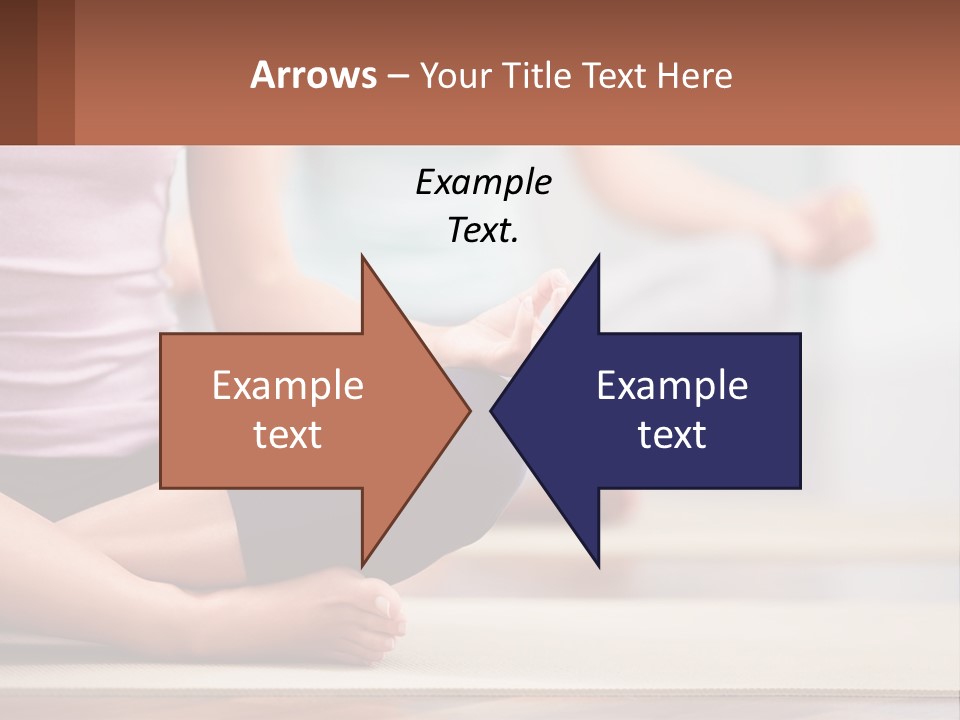 A Woman Sitting In A Yoga Position With Her Hands In The Air PowerPoint Template