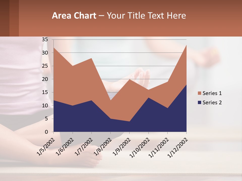 A Woman Sitting In A Yoga Position With Her Hands In The Air PowerPoint Template