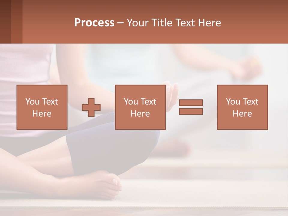 A Woman Sitting In A Yoga Position With Her Hands In The Air PowerPoint Template
